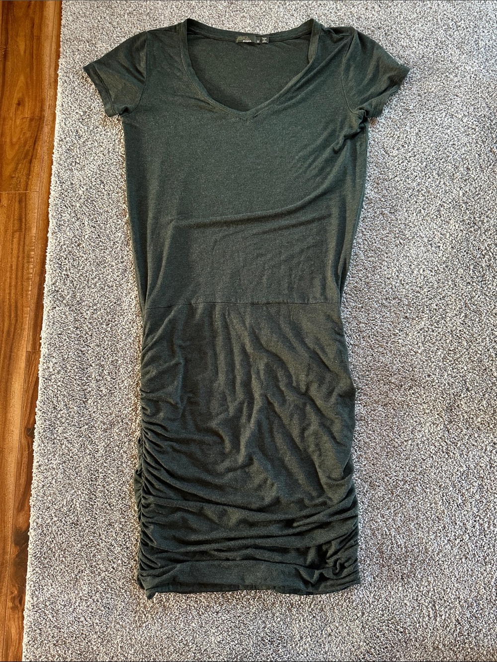 Prana Heathered Dark Olive Scoop Neck Tee